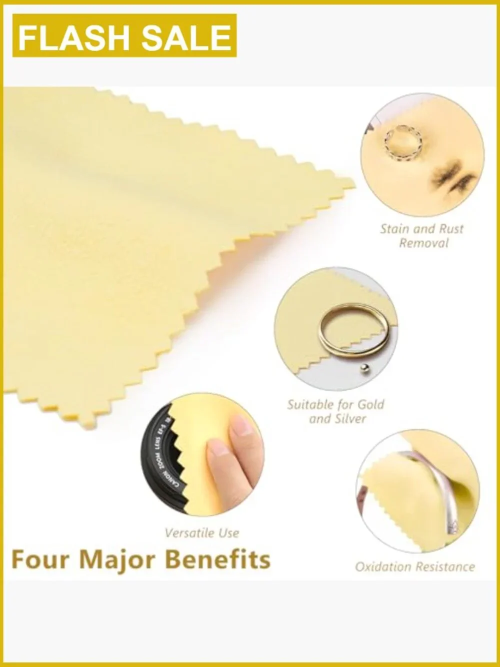 100 Premium Microfiber Jewelry Polishing Cloths Individually Wrapped
